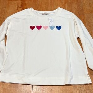 NWT LOFT HEART SWEATER